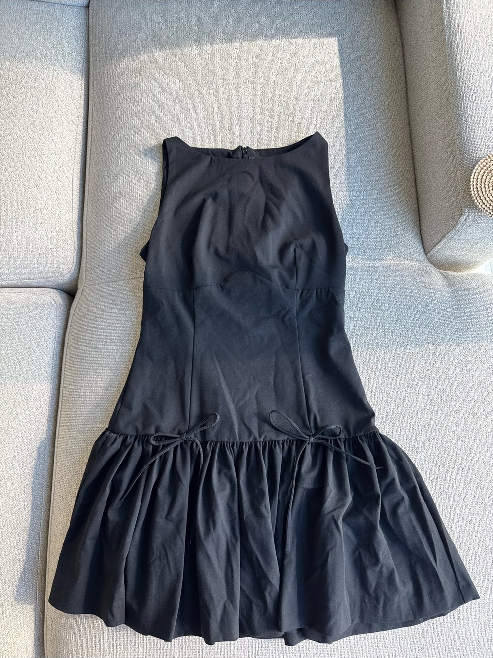 Zara Black Sleeveless Mini Dress with Ruffle Hem